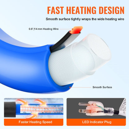 MT-130-100ft - 100ft Heated Water Hose for RVs, Anti-Freeze to -45°F