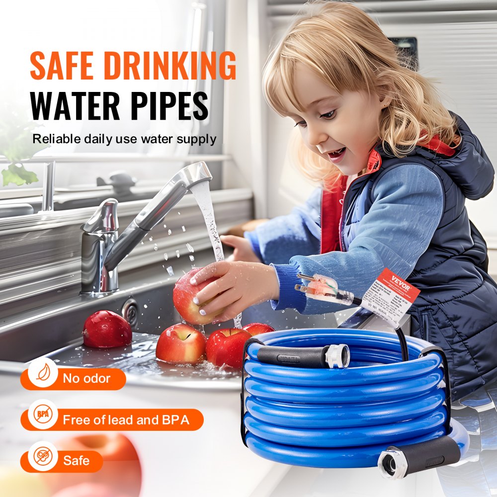 MT-130-15ft - 15ft Heated RV Water Hose for Extreme Weather Use