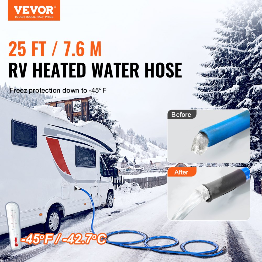 MT-130-25ft - Kink-Free Heated Hose for RVs, Boats & Winter Use