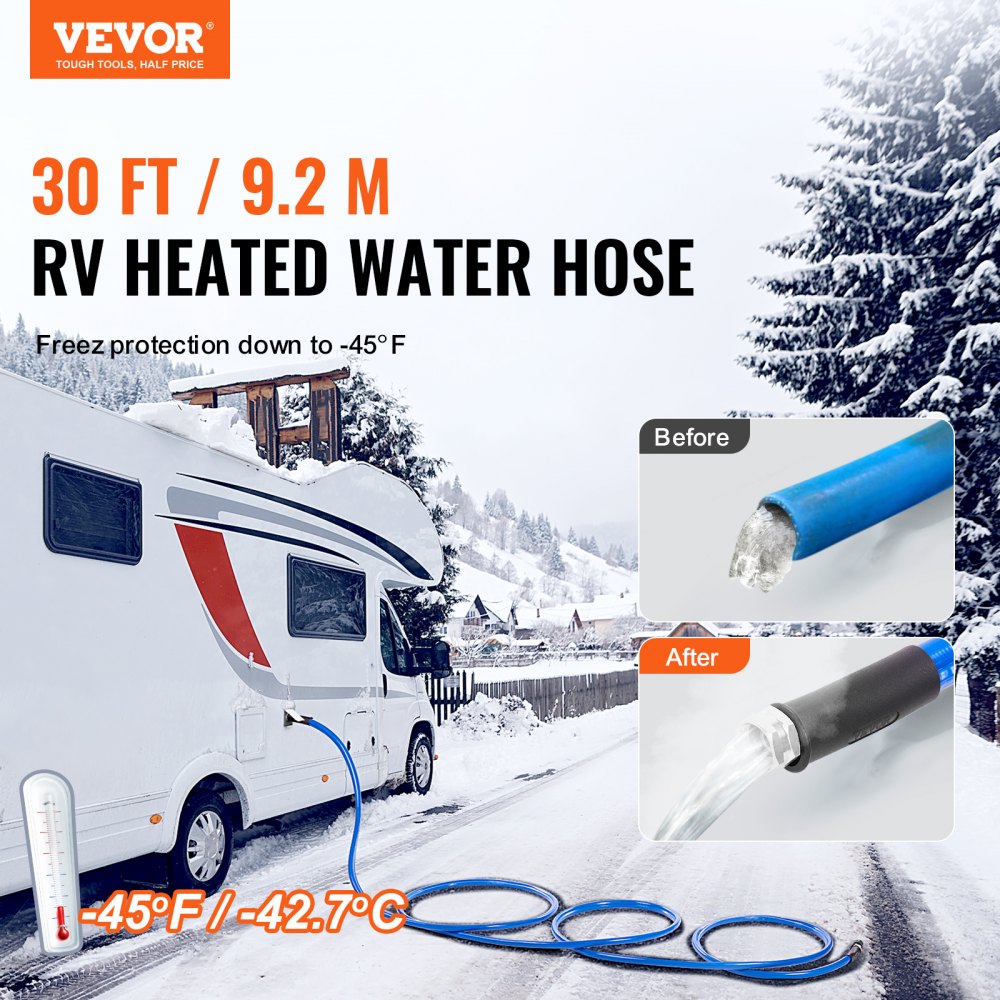 MT-130-30ft - 30ft Heated Hose for RVs, Boats & Garden Use