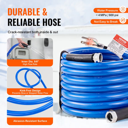 MT-130-30ft - 30ft Heated Hose for RVs, Boats & Garden Use