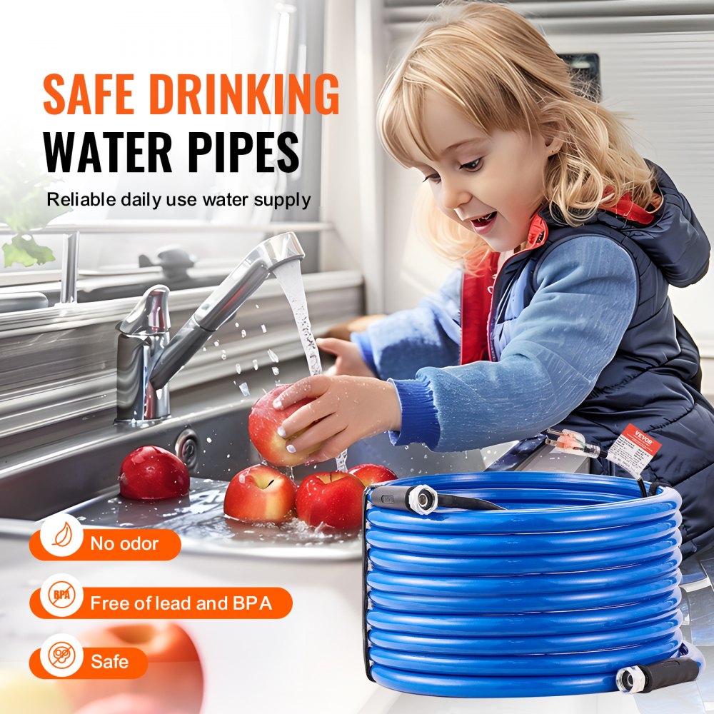 MT-130-75ft - 75ft Heated Water Hose for RVs, Freezes at -45°F
