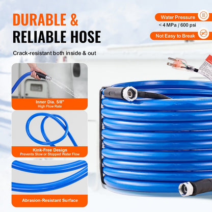 MT-130-75ft - 75ft Heated Water Hose for RVs, Freezes at -45°F