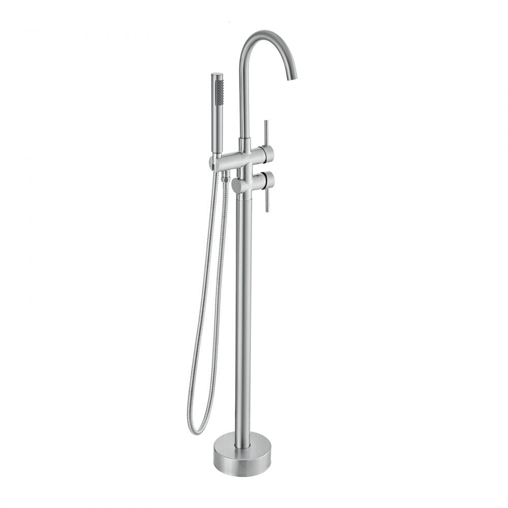 2532 - Durable Stainless Steel Freestanding Bathtub Faucet with Handheld Shower