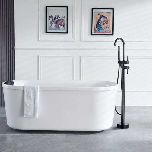 2532 - Matte Black Freestanding Bathtub Faucet with Handheld Shower