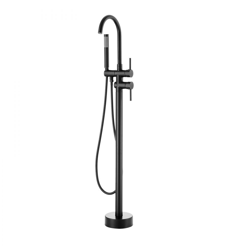 2532 - Matte Black Freestanding Bathtub Faucet with Handheld Shower