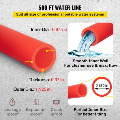 VV-PEX1IN-H - 1" x 500FT Durable PEX Pipe for Plumbing Projects