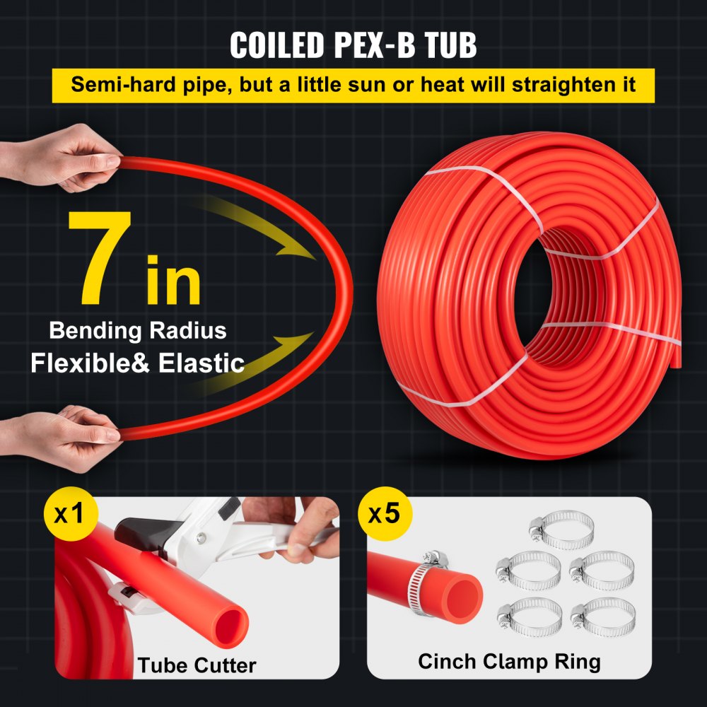VV-PEX1IN-H - 1" x 500FT Durable PEX Pipe for Plumbing Projects
