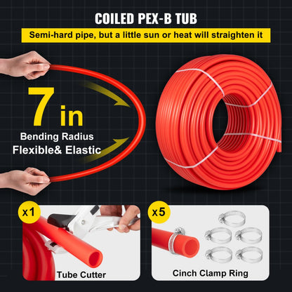 VV-PEX1IN-H - 1" x 500FT Durable PEX Pipe for Plumbing Projects