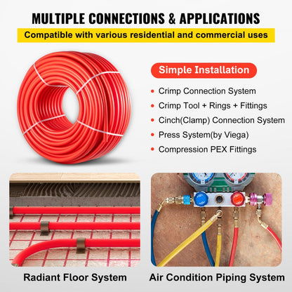 VV-PEX1IN-H - 1" x 500FT Durable PEX Pipe for Plumbing Projects