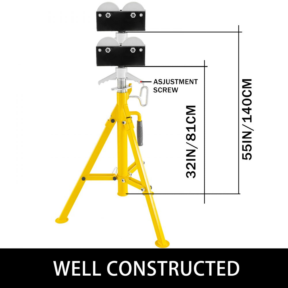 010838599474 - Adjustable 32-55 in Pipe Stand with Heavy-Duty Roller-Head