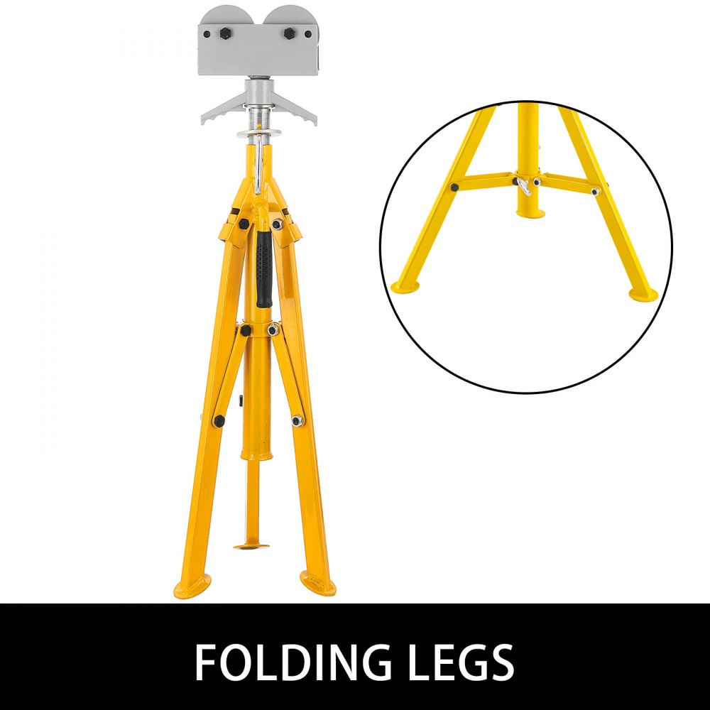 010838599474 - Adjustable 32-55 in Pipe Stand with Heavy-Duty Roller-Head