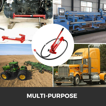 010844707345 - 10-Ton Steel Hydraulic Jack Kit with 2M Hose, Portable