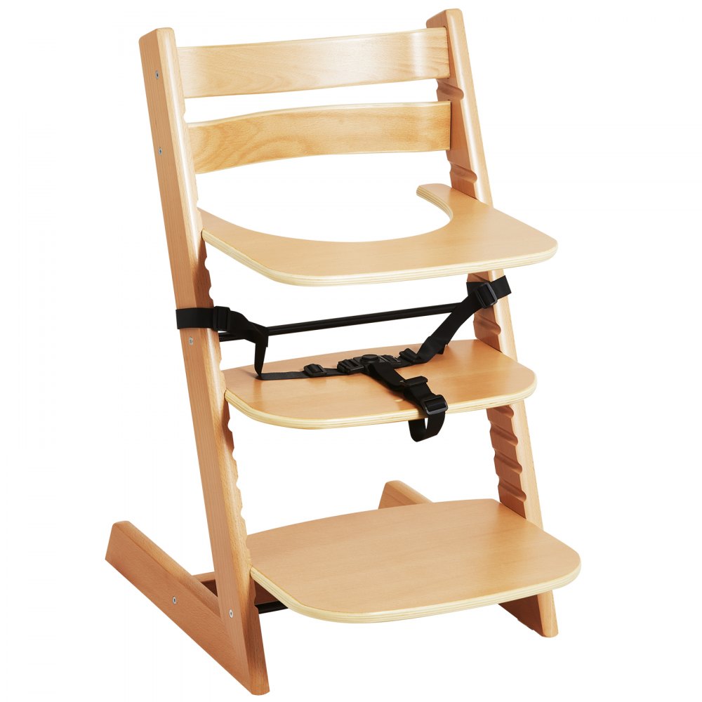 LPK928 - Adjustable Wooden High Chair for Infants & Toddlers, Easy Assembly
