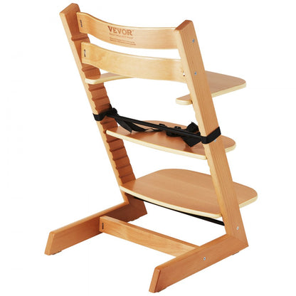 LPK928 - Adjustable Wooden High Chair for Infants & Toddlers, Easy Assembly