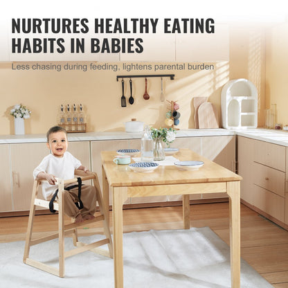 LPK944 - Compact Birch High Chair for Toddlers, Easy to Move & Store