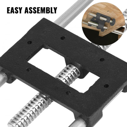 010786380359 - 7 Inch Cast Iron Wood Vise for Custom Workbench