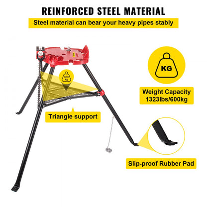 010659267032 - Portable VEVOR Tripod Pipe Vise for 1/8" to 6" Pipes