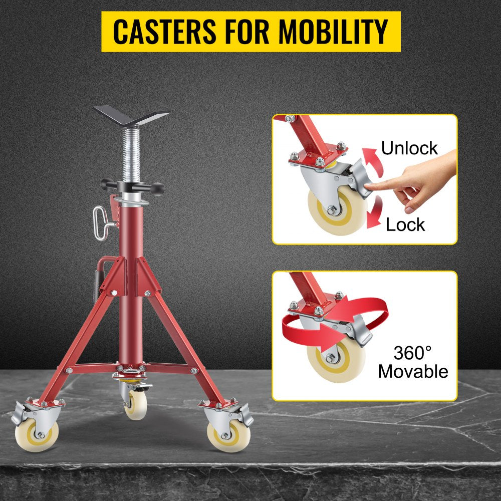 VV-P-1107AV - Adjustable Pipe Stand, 28-52 inches, 882 lbs, with Casters