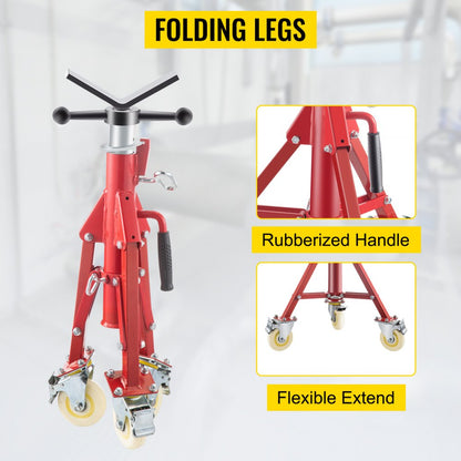 VV-P-1107AV - Adjustable Pipe Stand, 28-52 inches, 882 lbs, with Casters