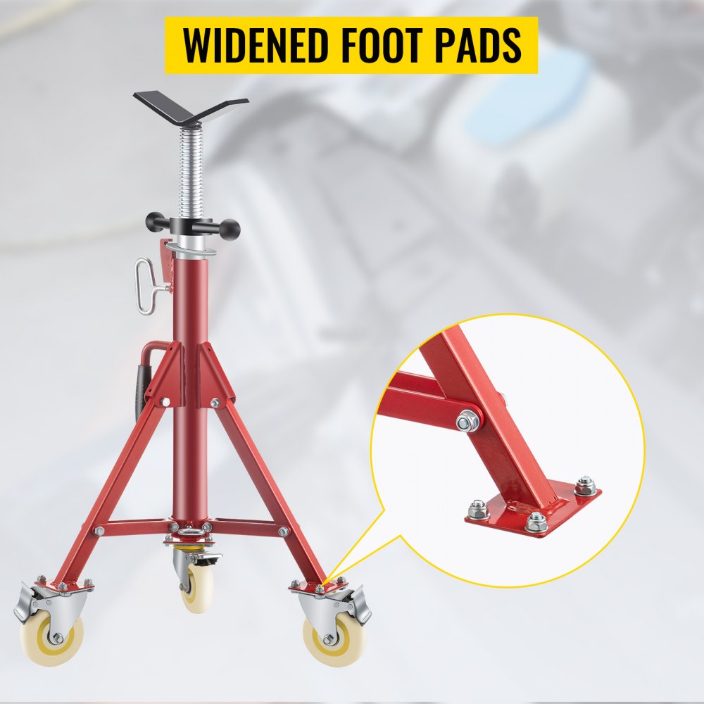 VV-P-1107AV - Adjustable Pipe Stand, 28-52 inches, 882 lbs, with Casters