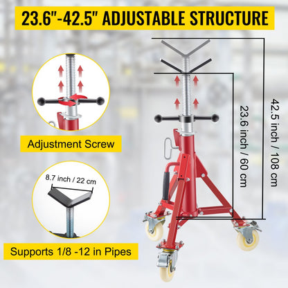 VV-P-1107BV - Adjustable Pipe Jack Stand 23.6-42.5" with 882 LB Capacity