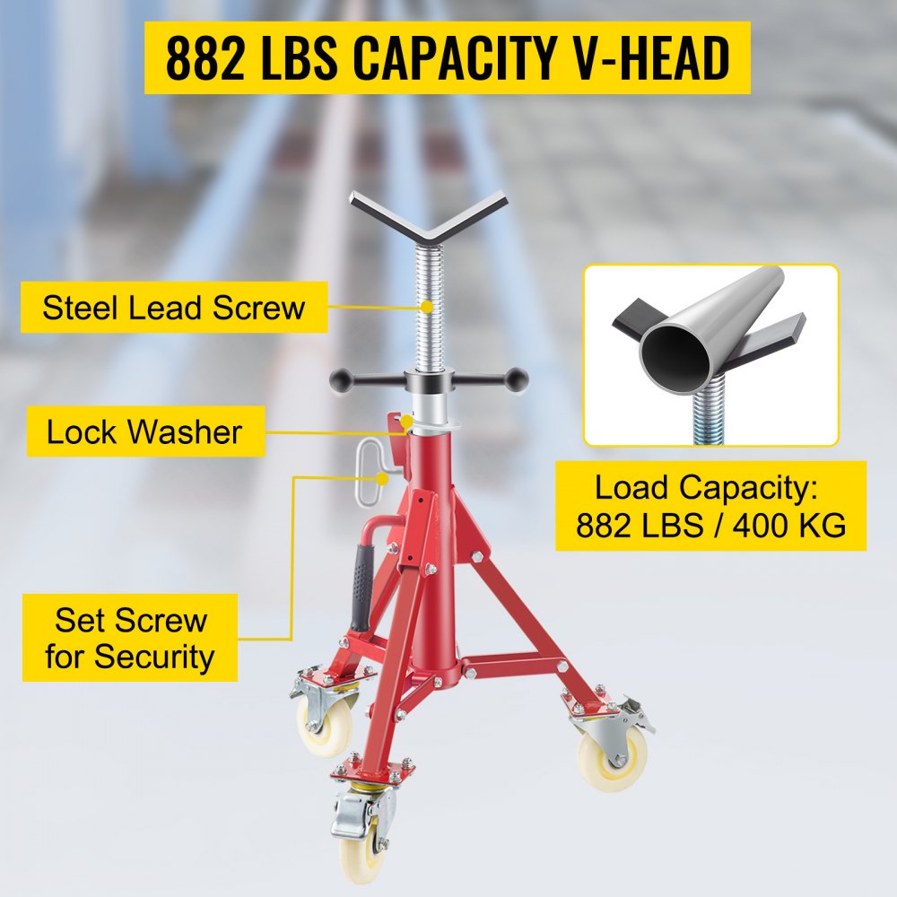 VV-P-1107BV - Adjustable Pipe Jack Stand 23.6-42.5" with 882 LB Capacity