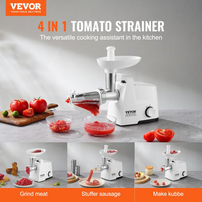 MG-1243R - 300W Electric Tomato Strainer & Sauce Maker with Versatile Accessories