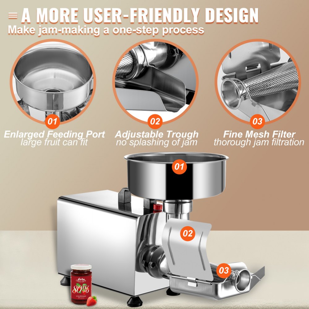 ETC-1C - 370W Electric Tomato Strainer for Quick Sauce Preparation