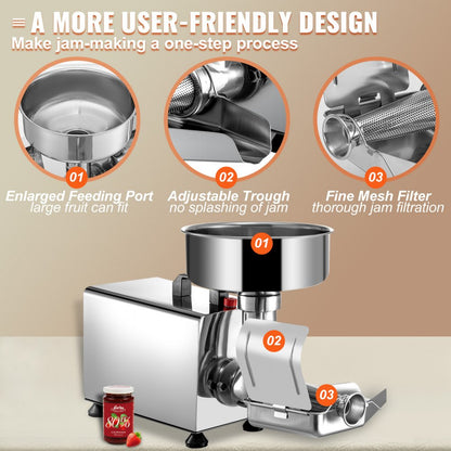 ETC-1C - 370W Electric Tomato Strainer for Quick Sauce Preparation