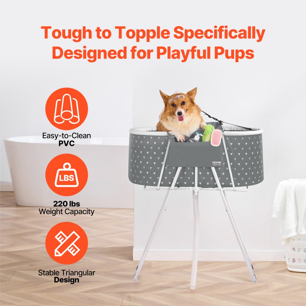 HGT0056 - Portable Foldable Pet Bathtub for Small & Medium Dogs