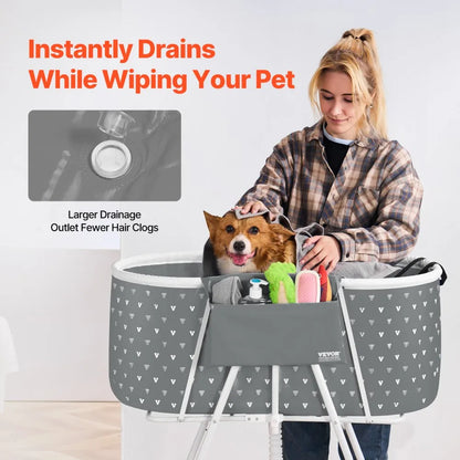 HGT0056 - Portable Foldable Pet Bathtub for Small & Medium Dogs