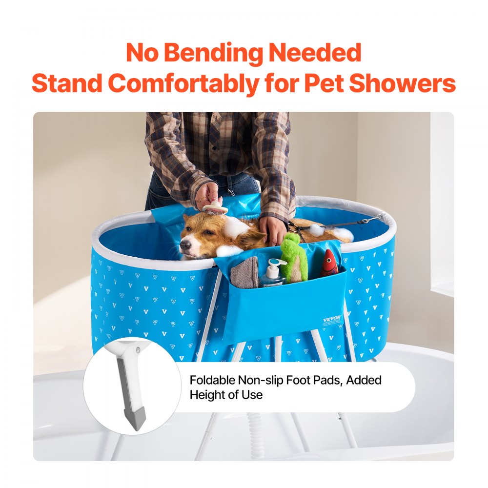 HGT0056 - Portable Foldable Dog Bathtub for Small & Medium Pets