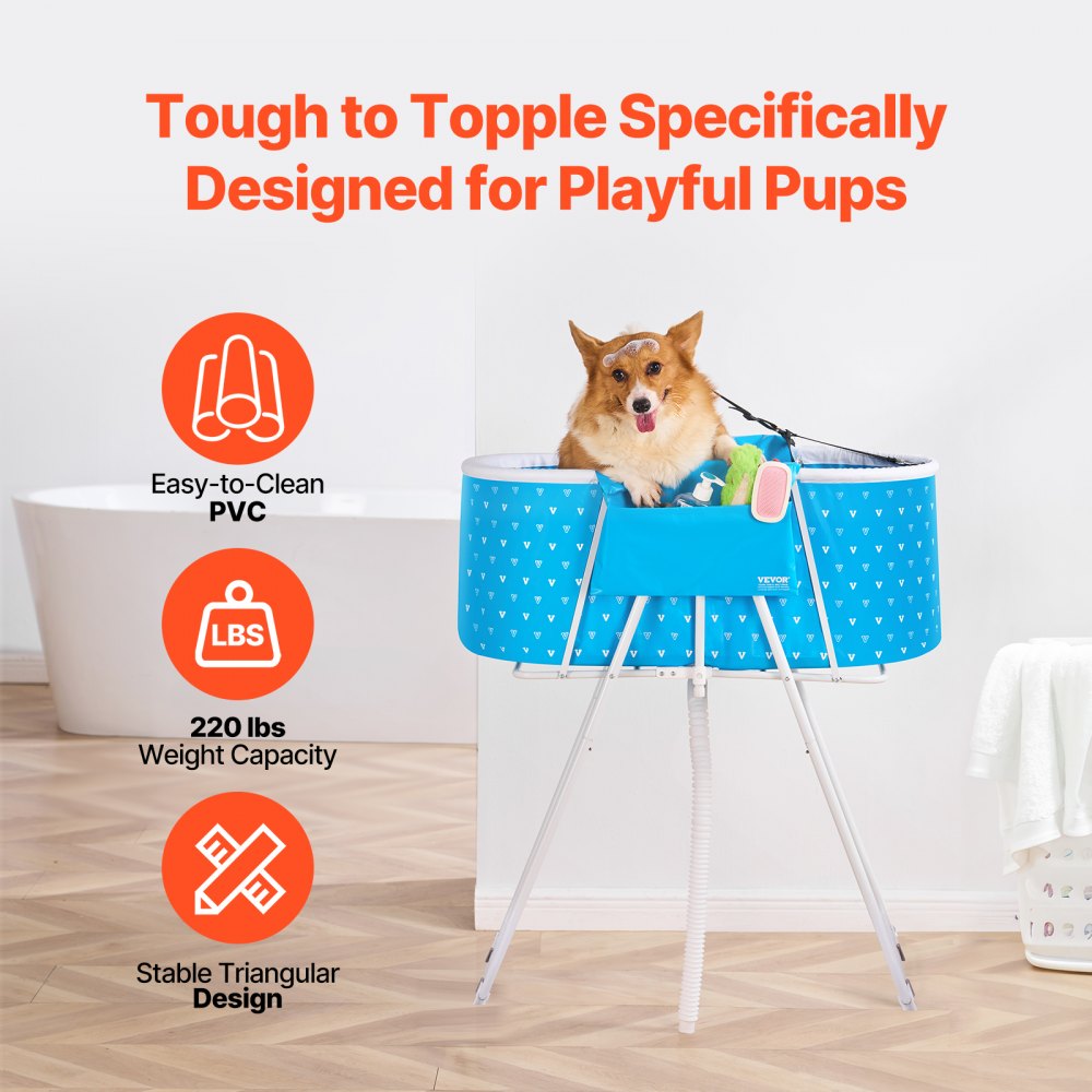 HGT0056 - Portable Foldable Dog Bathtub for Small & Medium Pets