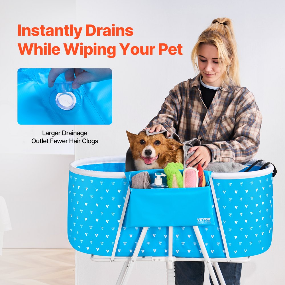 HGT0056 - Portable Foldable Dog Bathtub for Small & Medium Pets