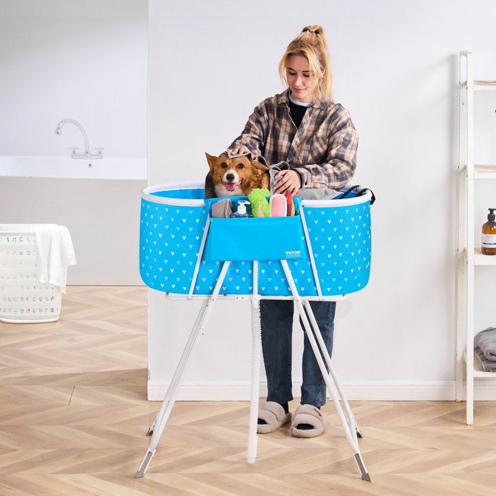 HGT0056 - Portable Foldable Dog Bathtub for Small & Medium Pets
