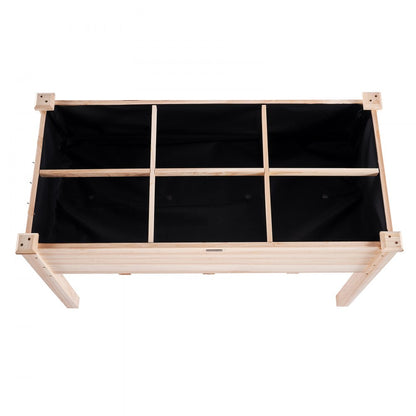 010389019866 - 47.2" Durable Fir Wood Raised Garden Bed with Partition & Tools