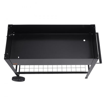 010590652693 - Elevated 42.5" Galvanized Metal Garden Bed with Mobile Design