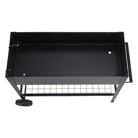 010590652693 - Elevated 42.5" Galvanized Metal Garden Bed with Mobile Design