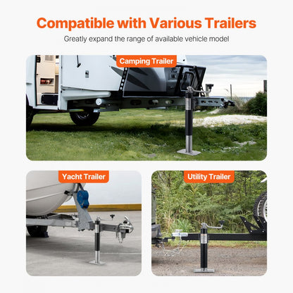 R20TSR - Heavy-Duty 2000 lbs Trailer Jack with 10" Travel & Rust-Proof Coating