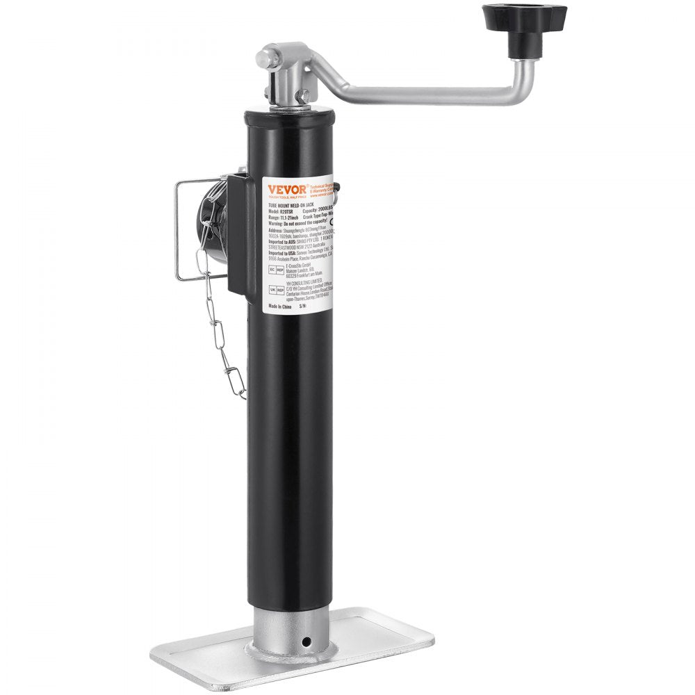 R20TSR - Heavy-Duty 2000 lbs Trailer Jack with 10" Travel & Rust-Proof Coating