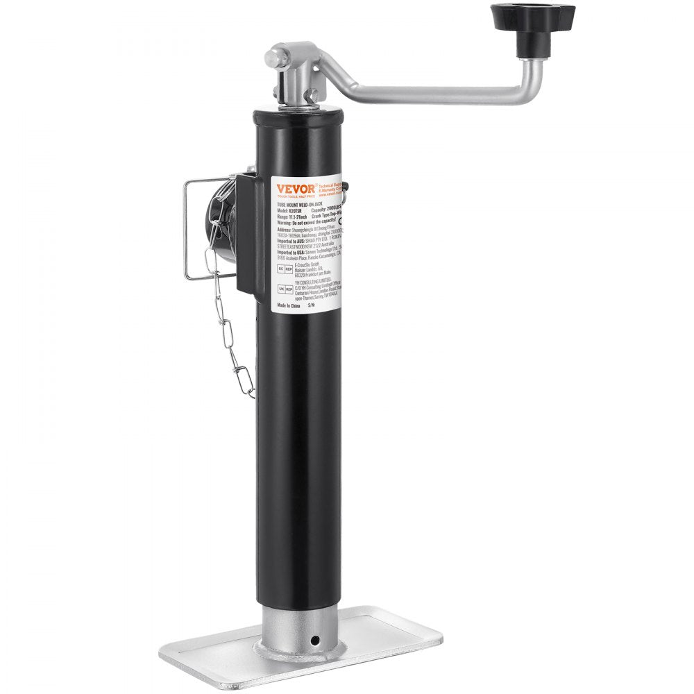 R20TSR - Heavy-Duty 2000 lbs Trailer Jack with 10" Travel & Rust-Proof Coating