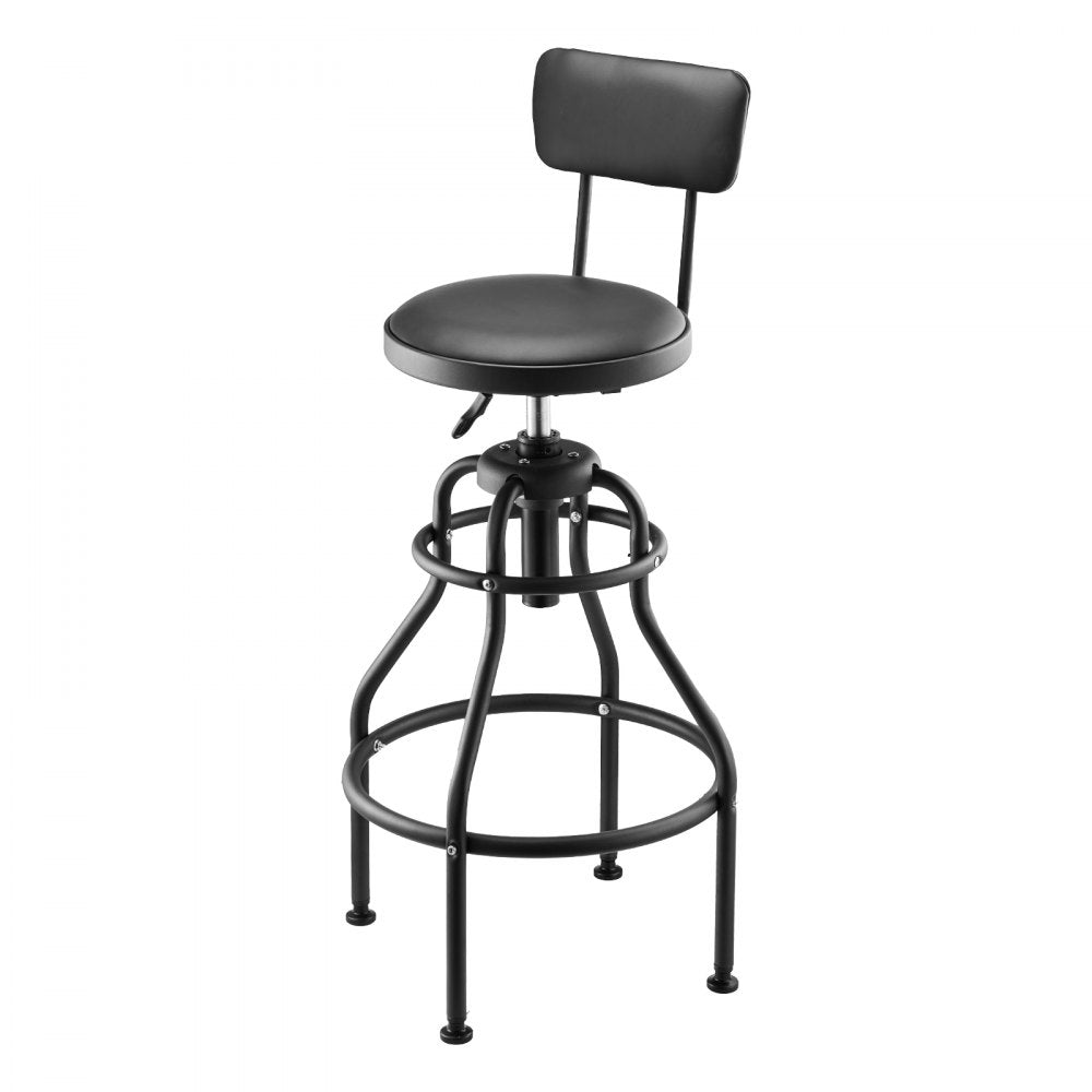 XF8W201 - Adjustable 40.6-44.9" Heavy-Duty Garage Stool with Backrest