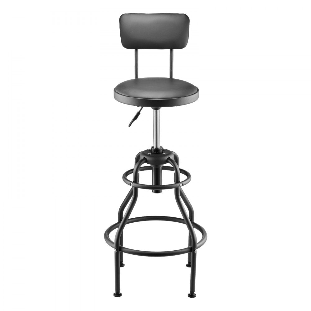 XF8W201 - Adjustable 40.6-44.9" Heavy-Duty Garage Stool with Backrest