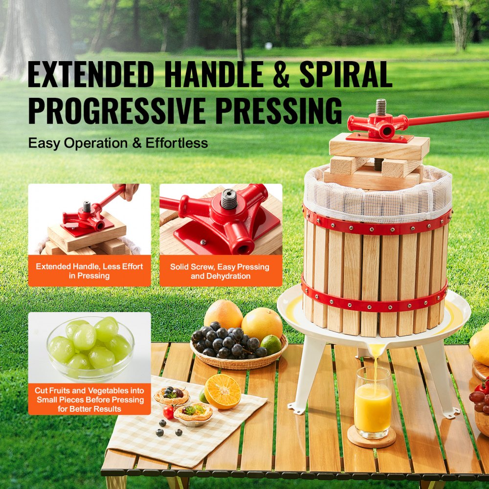 LD-BP12 - 3.2 Gal Beech Wood Manual Fruit & Wine Press