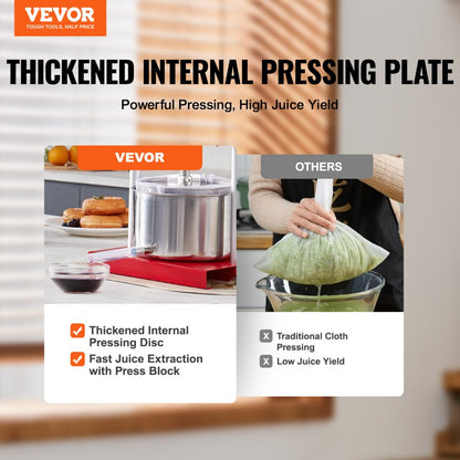 SFP-3L - 3L Stainless Steel Fruit Wine Press with Easy T-Handle Operation