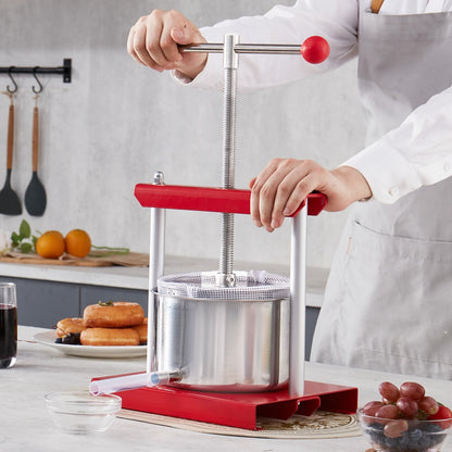 SFP-3L - 3L Stainless Steel Fruit Wine Press with Easy T-Handle Operation