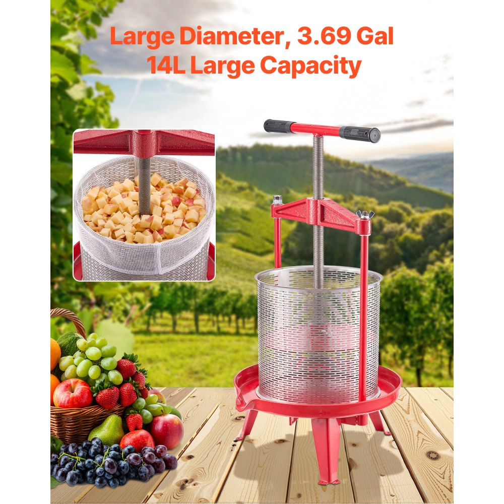 LD-BP1402 - 14L Stainless Steel Fruit Wine Press for Fast Juice Extraction