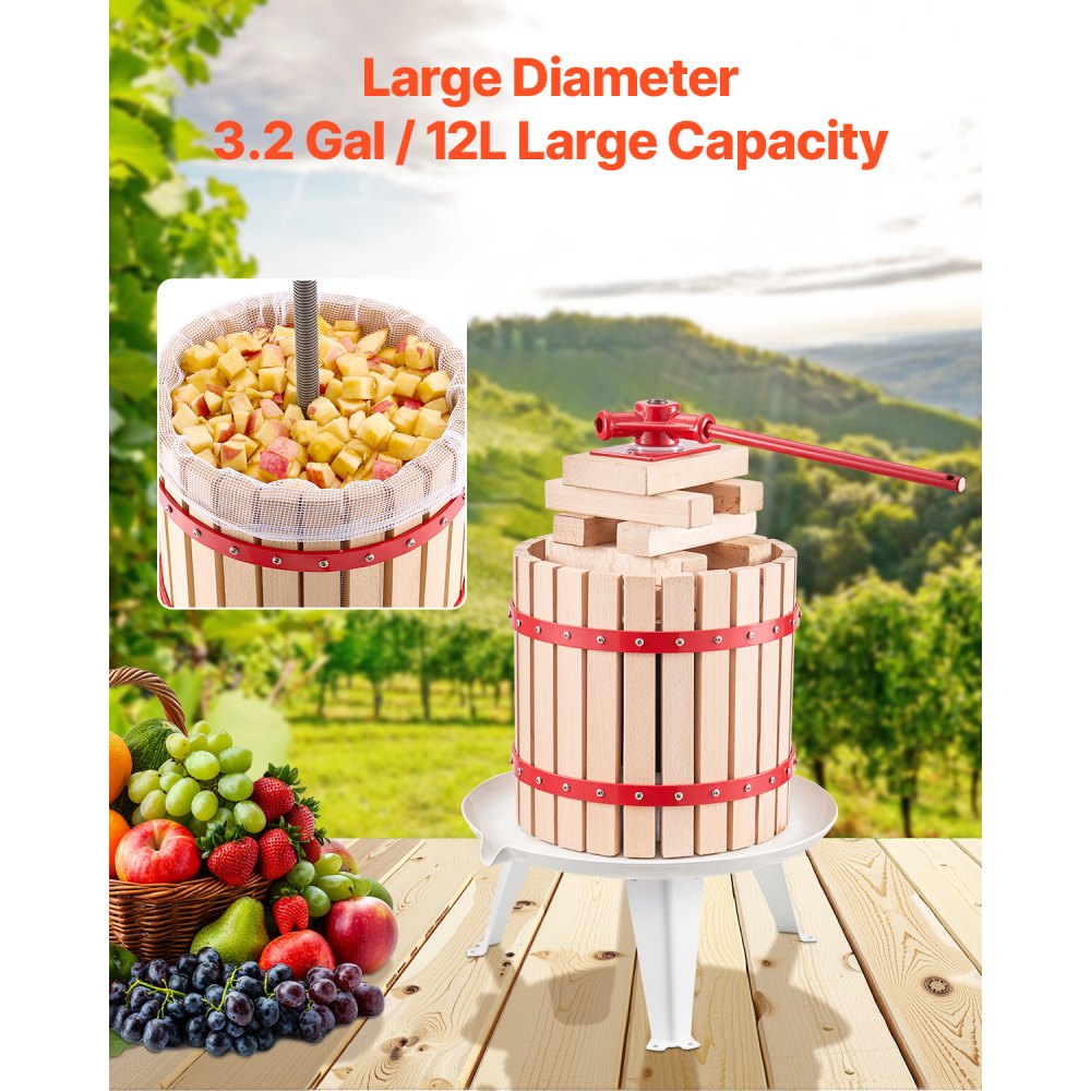 LD-BP12 - 3.2 Gal Fruit Wine Press with Thicker Pressure Block