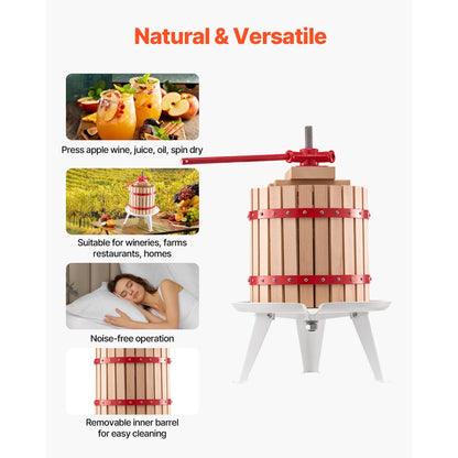 LD-BP12 - 3.2 Gal Fruit Wine Press with Thicker Pressure Block